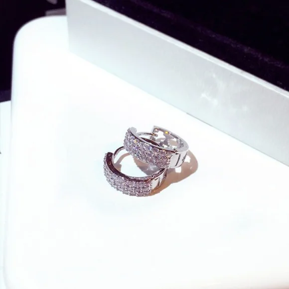 Sliver diamond earrings - Picture 6 of 6